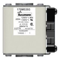 Предохранитель, 450 A, AC 1250 В, 100 кА, size 2, 61x75x77 мм, aR, IEC UL Eaton FUSE 450A 1250