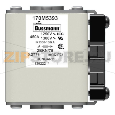 Предохранитель, 450 A, AC 1250 В, 100 кА, size 2, 61x75x77 мм, aR, IEC UL Eaton FUSE 450A 1250 