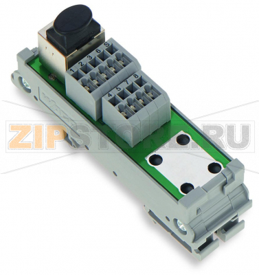 Интерфейсный модуль; RJ-45; Клеммы для печатных плат, двухрядные; Кат. 5; в монтажном держателе; с экранированным соединением; с зажимной скобой для экрана; 1,50 mm Wago 289-175 