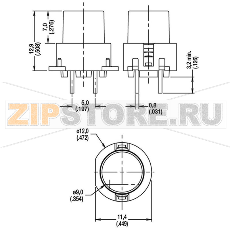 Кнопка 35 В/DC, 0.01 А, 1 шт TRU Components TC-D6SW 