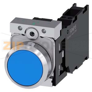 КНОПКА, 22MM, КРУГЛАЯ, МЕТАЛЛИЧЕСКАЯ ГЛЯНЦЕВАЯ, СИНЯЯ, ПЛОСКАЯ КНОПКА, КОНТАКТЫ МГНОВЕННОГО ДЕЙСТВИЯ, С ДЕРЖАТЕЛЕМ, 1NO+1NC, ПРУЖИННЫЕ КЛЕММЫ, С ГРАВИРОВКОЙ ЛАЗЕРОМ, SYMBOL NUMBER ACC. TO, ISO7000 OR IEC60417 Siemens 3SU1150-0AB50-3FA0-Z&amp;nbsp;Y13 