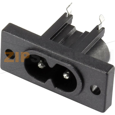 Розетка 2.5 А, IEC C8, черная, 1 шт TRU Components 1365765 