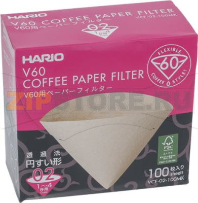CONE FILTERS HARIO 1-4 CUPS 100 PCS 
