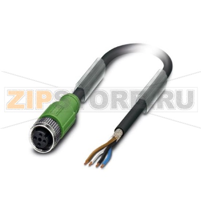 Кабель для датчика / исполнительного элемента Phoenix Contact SAC-4P-20,0-PUR/M12FS SH 4-полюсн., PUR без галогенов, темно-серый RAL 7021, экранирован., свободный конец, к Гнездо прямое M12, А-кодирование, Длина кабеля: 20 м.Минимальный заказ: 5 шт.Упаковка: 5 шт.