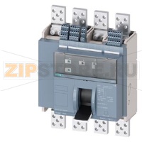 fixed-mounted molded case circuit breaker w. handle frame 1600; 4AUX and trip alarm switch S24; Icu "M" Icu=55kA @ 415V, 4-pole, left ETU320, LI, In=1000A rotary coding switch Ir=400...1000A Ii=1.5...15 x In N conductor protec. adjustable OFF, 50%, 100%,