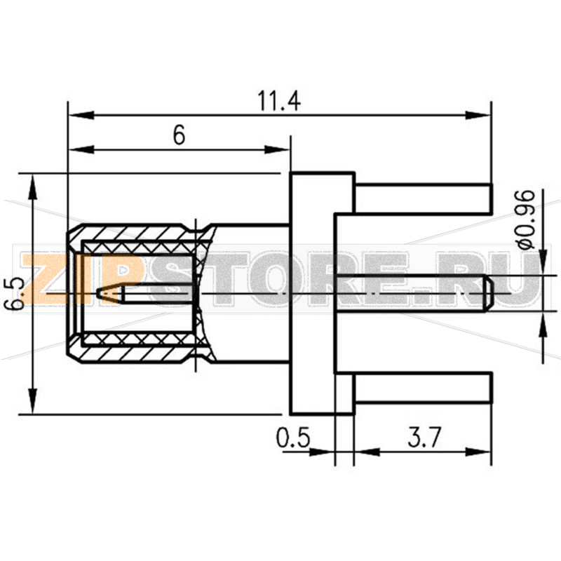Разъем SMB, 50 Ом, 1 шт Telegärtner J01160A0211 