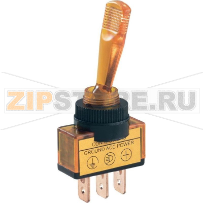 Тумблер автомобильный 12 В/DC, 20 А, 1 x выкл/вкл, желтый, 1 шт SCI ASW-13D 20 