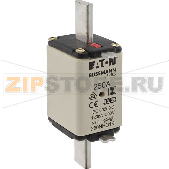 Предохранитель, 250 A, AC 500 В, 120 кА, NH1, gL/gG, IEC Eaton NH FUSE 250A 500V GL/GG SIZE 1 