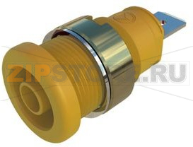 Разъем лабораторный 32 А, 1 кВ, желтый Hirschmann SEB 2620 F6,3 NI YELLOW 