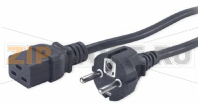 Hyperline PWC-IEC19-SHM-5.0-BK Кабель питания (Schuko+C19) (3x1.5), 16A, угловая вилка, 5 м 