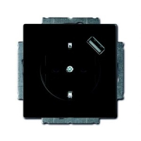 Розетка USB 16 А, 700 мА, чёрный бархат ABB 2CKA002011A6183
