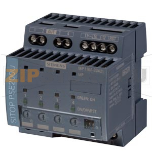 SITOP PSE200U 10 A, МОДУЛЬ СЕЛЕКТИВНОСТИ, 4 КАНАЛА, ВХОД: =24 В, ВЫХОД: =24 В/ 10 А НА КАЖДЫЙ КАНАЛ. ВЫХОДНОЙ ТОК НАСТРАИВАЕТСЯ В ДИАПАЗОНЕ 3 — 10 А Siemens 6EP1961-2BA21 