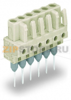 MCS MIDI Розетка для клемм на рейку; 0.6 x 1 mm pins; прямые; 100% защита от неправильного подсоединения; Шаг контактов 5 мм; 15-пол.; светло-серые Wago 722-145/005-000