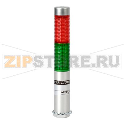 Колонна сигнальная c СИД модулем, светодиодная, алюминиевая, компактная, Ø: 25 мм, режим работы: постоянное/мигающее свечение Autonics PLDS-201-RG 