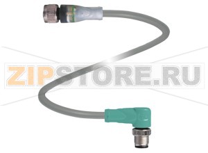 Кабель датчика-исполнительного устройства Connection cable V1-G-E2-BK0,6M-PUR-U-V1-W Pepperl+Fuchs Описание оборудованияConnecting cable, M12 to M12, LED