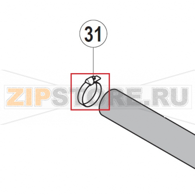 Hose clamp Hobart UXT-10A                                                                                   Hose clamp Hobart UXT-10AЗапчасть на сборочном чертеже под номером: 31Название запчасти на немецком языке языке: Hose clamp Hobart UXT-10A
