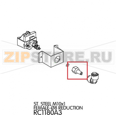 St. Steel M10x1 Female-Ø8 reduction Unox XF 133 St. Steel M10x1 Female-Ø8 reduction Unox XF 133Запчасть на деталировке под номером: 53Название запчасти на английском языке: St. Steel M10x1 Female-Ø8 reduction Unox XF 133