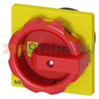 Дверной поворотный механизм, красный/желтый 66x66mm, центр. отверст. 22,5mm, фронт.уст. для 3LD3 Siemens 3LD9344-3C