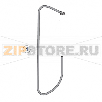 Hose Hobart UXT-10A                                                                                      Hose Hobart UXT-10AЗапчасть на сборочном чертеже под номером: 4Название запчасти на немецком языке языке: Hose Hobart UXT-10A
