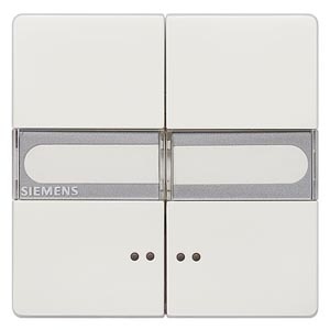 DELTA STYLE КЛАВИША ДВОЙНАЯ С ОКНОМ LABEL ПЛАТИНОВЫЙ МЕТАЛЛИК Siemens 5TG7157-1 