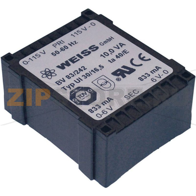 Трансформатор PCB 1x230 В, 2x9 В/AC, 10 ВА, 556 мА Weiss Elektrotechnik 83/244 