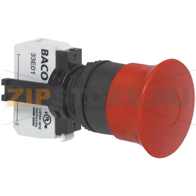 Кнопка аварийной остановки, черная, красная, 1 шт Baco L22DD01A 