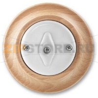 Переключатель поворотный, белый фарфор/натуральное дерево бук ABB 2CHK600634C4050