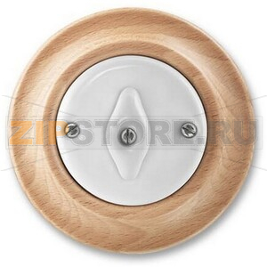 Переключатель поворотный, белый фарфор/натуральное дерево бук ABB 2CHK600634C4050 