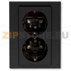 Розетка двойная, антрацит/дымчатый чёрный ABB 2CHH223457C6063 