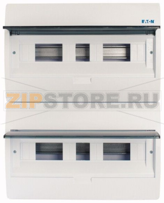 Щит навесного исполнения, 2 ряда, 36 модулей, прозрачная дверь, пластик Eaton BC-O-2/36-ECO 