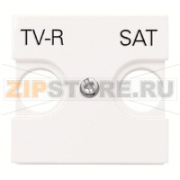 Накладка для TV-R-SAT розетки, двухмодульная, альпийский белый ABB 2CLA225010N1101