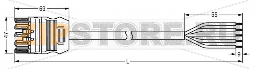 pre-assembled connecting cable; Eca; Socket/open-ended; 5-pole; Cod. B; 1 m; 1,00 mm; pink Wago 771-9995/105-107 Protected against mismating and maintenance-freeAdditional variable coding is possible.Components can be clearly printed on and color-coded to meet custom requirements....