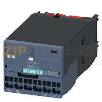 Элемент связи для лицевой установки на AC, DC, AC/DC контакторы, 3RT2 S00-S3, 24 В DC управление, Пружинная клемма Siemens 3RH2914-2GP11