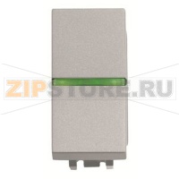 Механизм одноклавишной кнопки, одномодульный, серебристый ABB 2CLA210450N1301