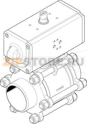 Кран шаровой с приводом Festo VZBA-4&quot;-WW-63-T-22-F10-V4V4T-PP240-R-90-С 