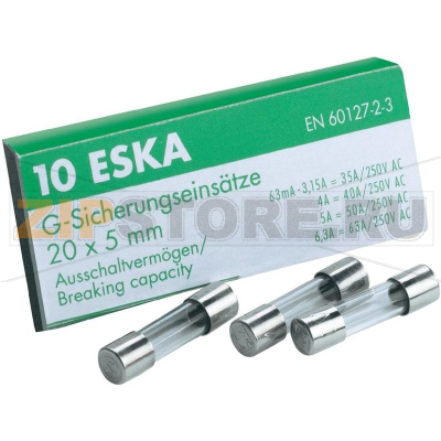 Предохранитель 5х20 мм, 8 А, 250 В, T, 1000 шт ESKA 522026 