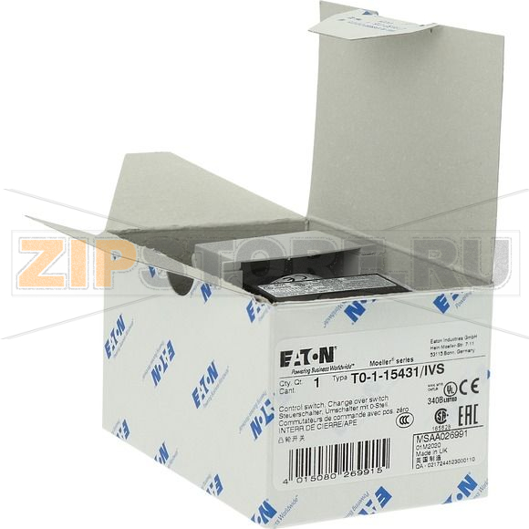 Переключатель, контакты: 2, 20 A, панель: HAND-0-AUTO, 45°, с фиксацией Eaton T0-1-15431/IVS 