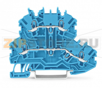 Double-deck terminal block; Through/through terminal block; N/N; without marker carrier; suitable for Ex i applications; for DIN-rail 35 x 15 and 35 x 7.5; 1 mm?; Push-in CAGE CLAMP®; 1,00 mm?; blue Wago 2000-2204