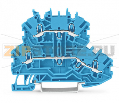 Double-deck terminal block; Through/through terminal block; N/N; without marker carrier; suitable for Ex i applications; for DIN-rail 35 x 15 and 35 x 7.5; 1 mm?; Push-in CAGE CLAMP®; 1,00 mm?; blue Wago 2000-2204 