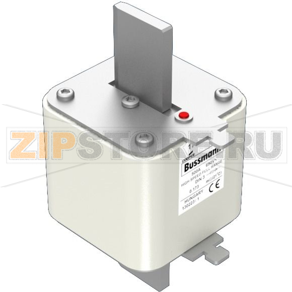 Предохранитель, 500 A, AC 690 В, 200 кА, 3, 75x89x150 мм, gR, DIN, IEC Eaton FUSE 500A 690V DIN 
