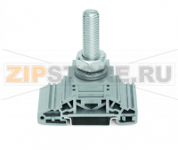 Stud terminal block; lateral marker slots; for DIN-rail 35 x 15 and 35 x 7.5; 1 stud, M12; 120,00 mm?; gray Wago 885-112
