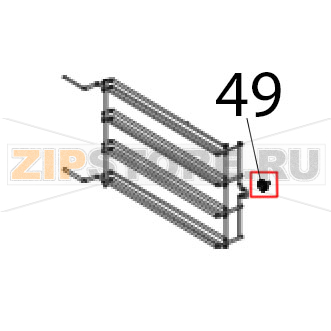 Nottolino M6x12.5, con taglio ott. crom. ferma griglie x Unox XF 190 Nottolino M6x12.5, con taglio ott. crom. ferma griglie x Unox XF 190Запчасть на деталировке под номером: 49