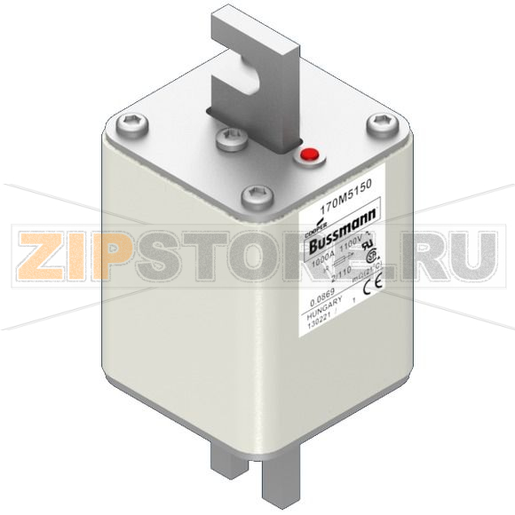 Предохранитель, 1000 A, AC 1100 В, 100 кА, size 2, 61x75x138 мм, aR, DIN, IEC Eaton FUSE 1000A 