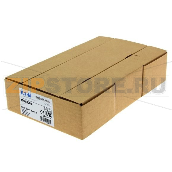 Предохранитель, 500 A, AC 690 В, 200 кА, DIN 1, 53x69x138 мм, aR, DIN, IEC Eaton FUSE 500A 690V 