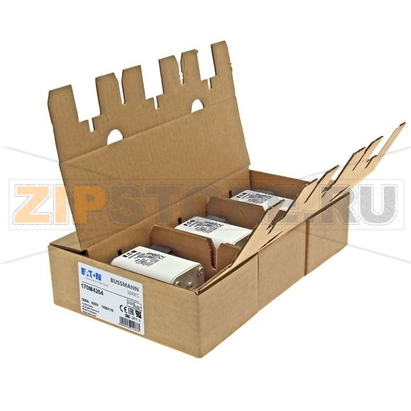 Предохранитель, 500 A, AC 690 В, 200 кА, DIN 1, 53x69x138 мм, aR, DIN, IEC Eaton FUSE 500A 690V 