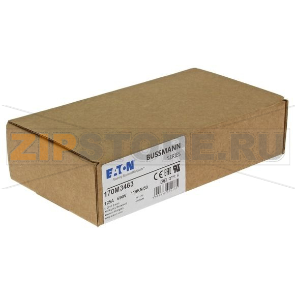 Предохранитель, 125 A, AC 690 В, 200 кА, size 1, 45x59x51 мм, aR, IEC UL Eaton FUSE 125A 690V 