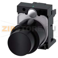 АКТУАТОР КНОПКИ С ВЫСОКИМ ФРОНТАЛЬНЫМ КОЛЬЦОМ (12MM), 22MM, КРУГЛ., ПЛАСТИК, КНОПКА ЧЁРНАЯ ВЫСТУПАЮЩАЯ, БЕЗ ФИКСАЦИИ, С ДЕРЖАТЕЛЕМ Siemens 3SU1200-0FB10-0AA0