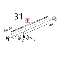 Piedino quadro 35x35, H26, nylon caricato vetro grigio Unox XF 183