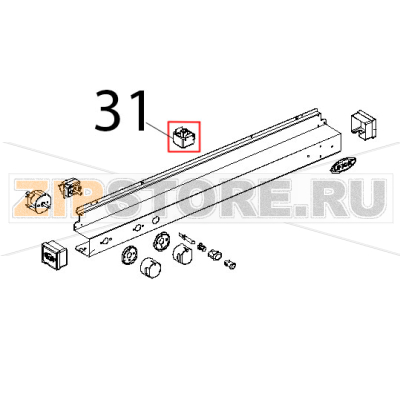 Piedino quadro 35x35, H26, nylon caricato vetro grigio Unox XF 183 Piedino quadro 35x35, H26, nylon caricato vetro grigio Unox XF 183Запчасть на деталировке под номером: 31