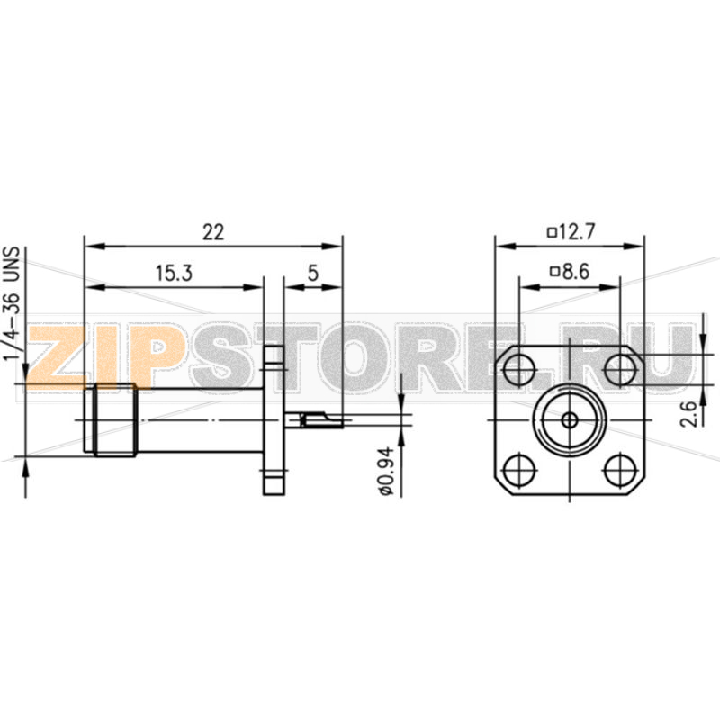 Разъем SMA, 50 Ом, 1 шт Telegärtner J01151A0169 